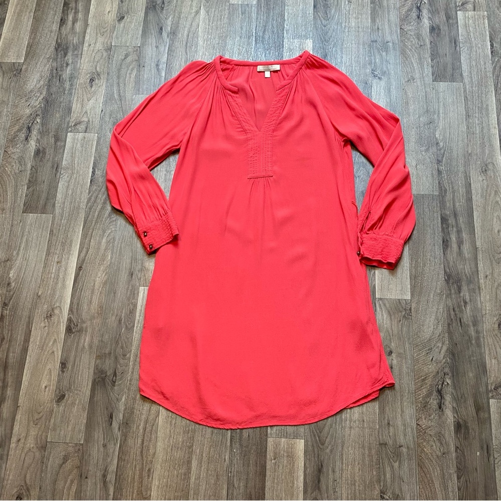 Banana Republic Coral Longsleeve V Neck Casual Dress Size 4